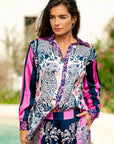Miss Goodlife Freedom Blouse worn by model in natural setting LUXAMORE 