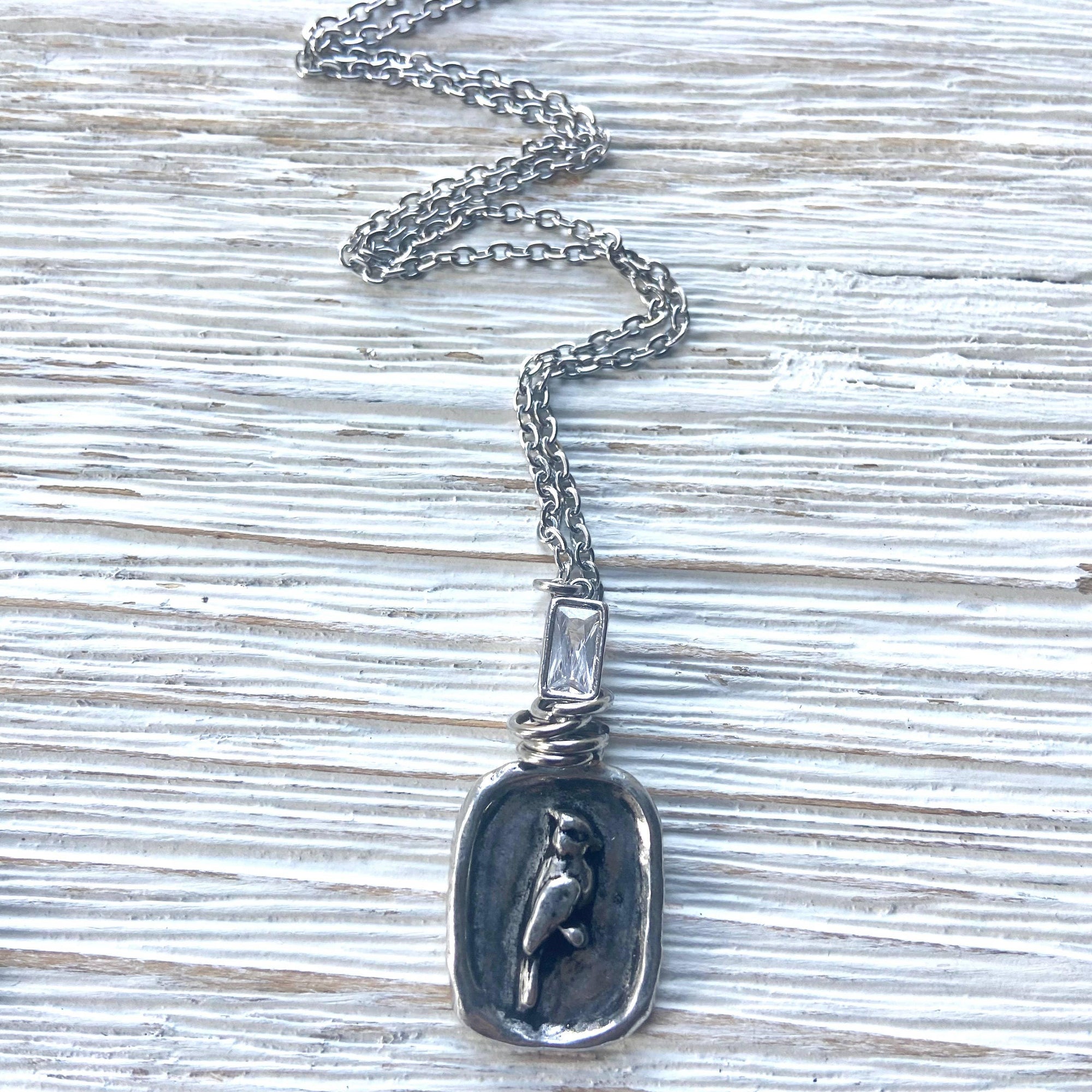 Pre Order Cardinal necklace Memorial jewelry bird lover gift: Gold / 18” worn by model in natural setting LUXAMORE 