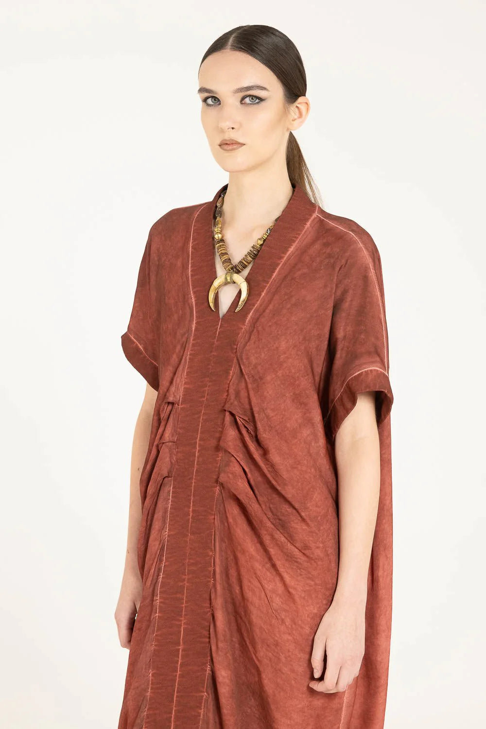 Sanctamuerte Dress worn by model in natural setting LUXAMORE 