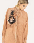 Sanctamuerte Long Shirt Dress Starfish Orange LUXAMORE  