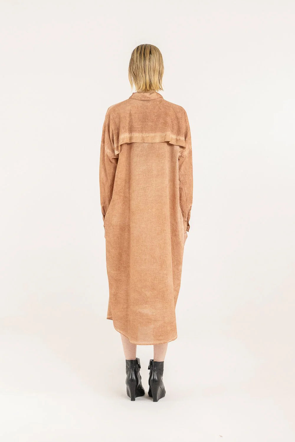 Sanctamuerte Long Shirt Dress Starfish Orange Sustainable LUXAMORE