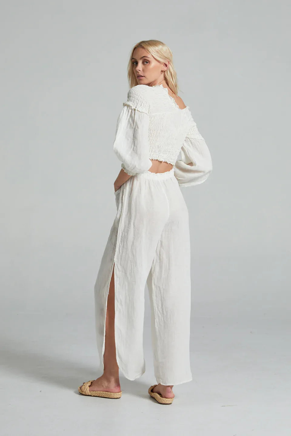 Estilo Emporio Gidget Top worn by model in natural setting LUXAMORE 